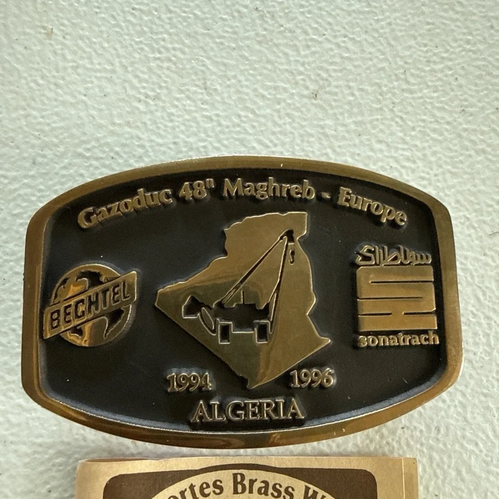 Bechtel Brass Belt Buckle Maghreb–Europe Gas Pipeline project 1994–96  Algeria